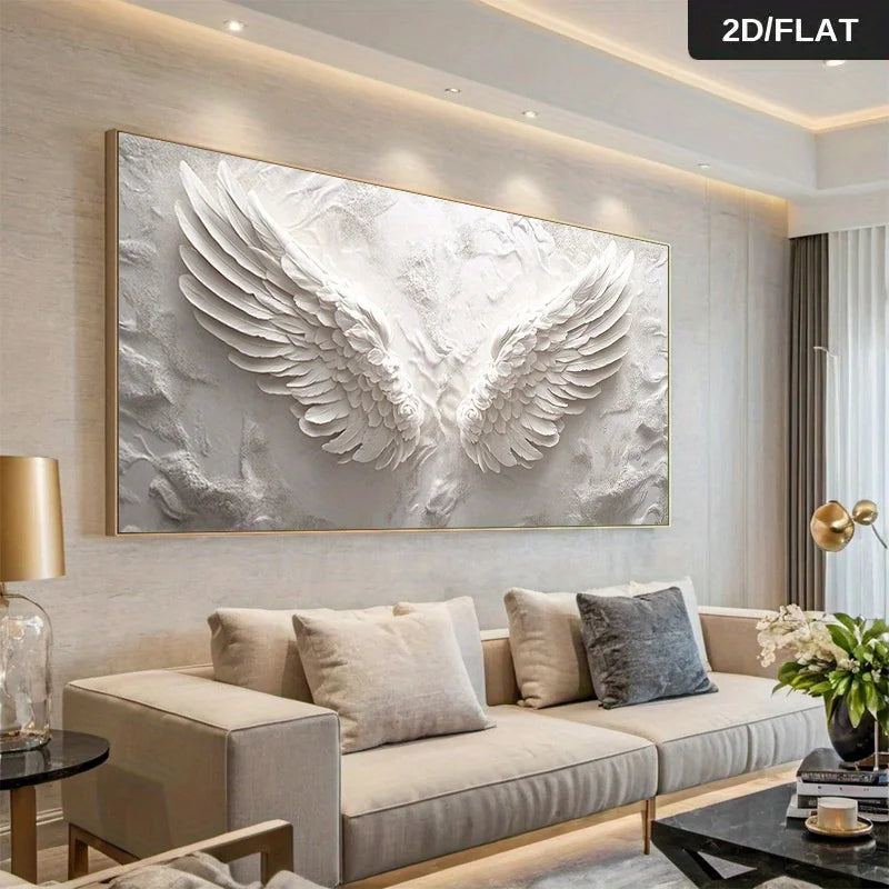 1pc Extra Large Abstract Angel Wings Wall Art Elegant Minimalist Painting Poster, for Living Room, Bedroom, No Frame Wall Decor Peaceful Pleasures Health and Wellness ZLH7186 100x200cm No Frame