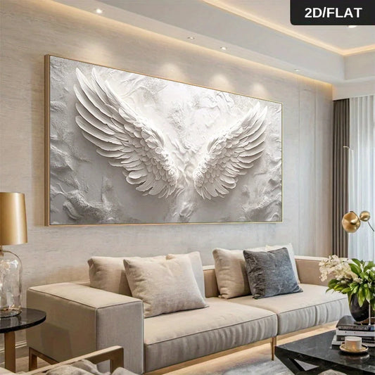 1pc Extra Large Abstract Angel Wings Wall Art Elegant Minimalist Painting Poster, for Living Room, Bedroom, No Frame Wall Decor Peaceful Pleasures Health and Wellness ZLH7186 100x200cm No Frame
