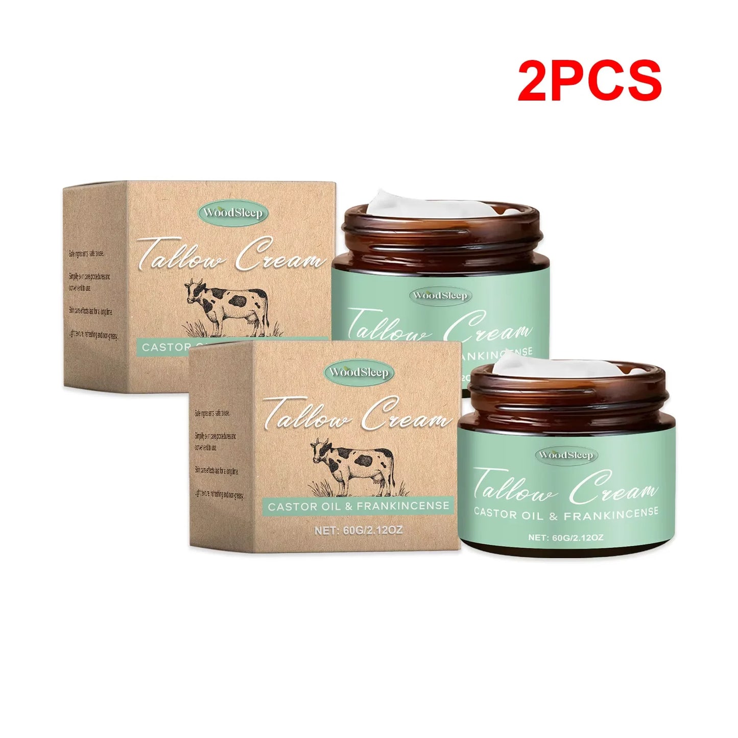 WOODSLEEP Beef Tallow Face Cream – Deep Moisturizer 60g