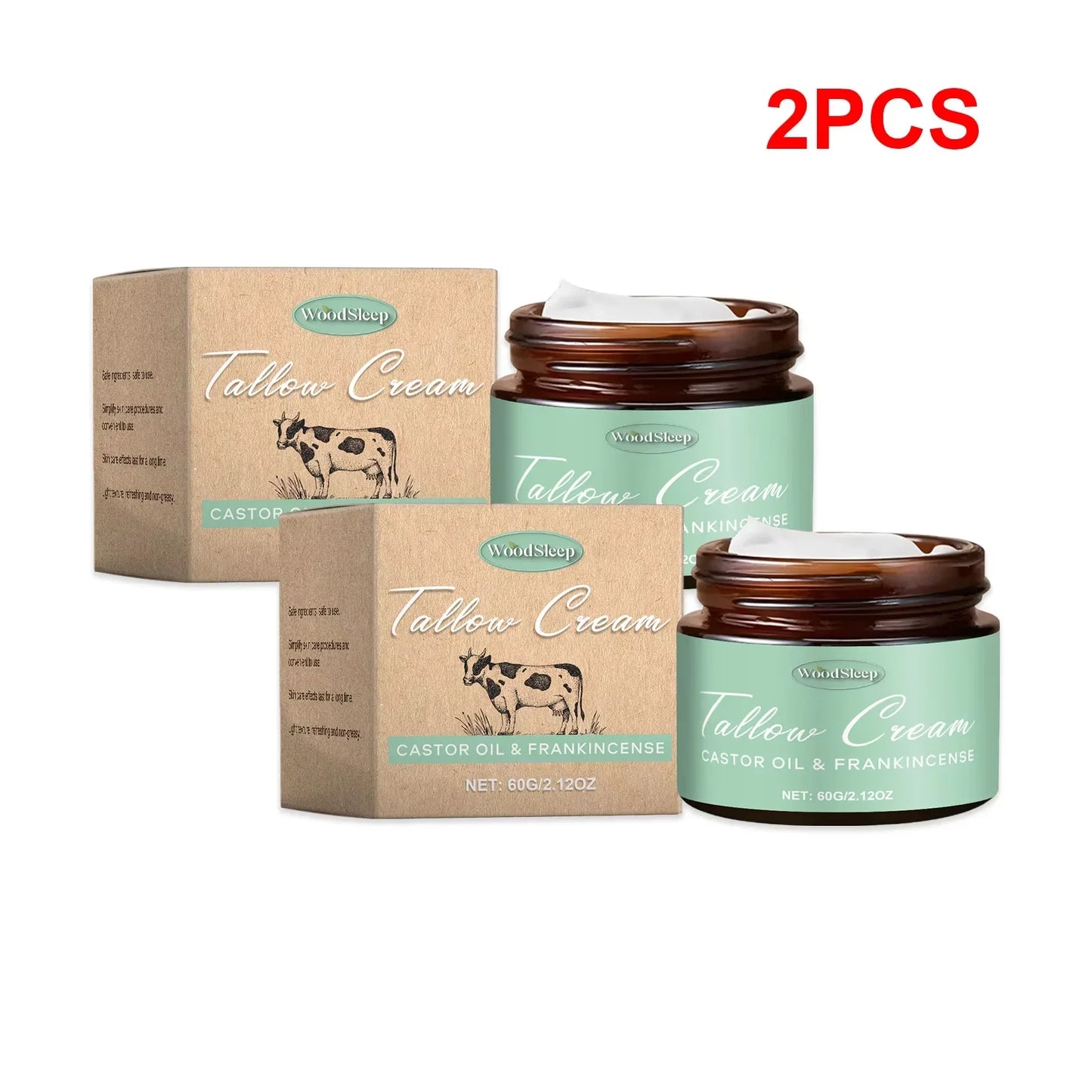 WOODSLEEP Beef Tallow Face Cream – Deep Moisturizing 60g