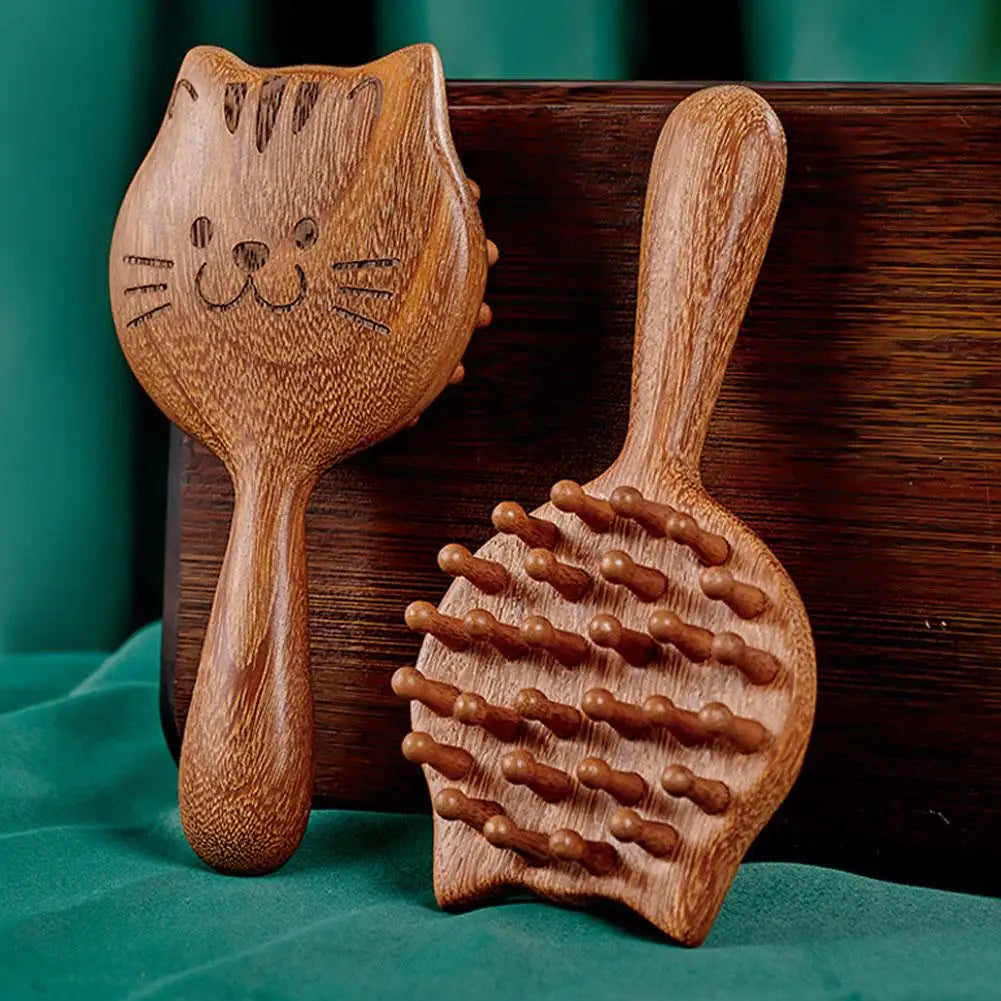 Sandalwood Wide Tooth Scalp Massage Comb – Guasha Hair Care