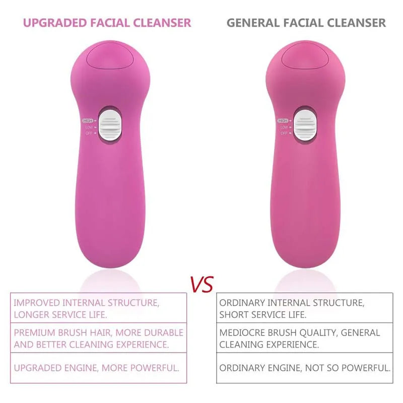 High Quality Hand Held Electric Facial Brush Acne Treatment Pore Cleaner Exfoliators Waterproof 5 1 Face Cleansing Tool 2 Speed Peaceful Pleasures Health and Wellness