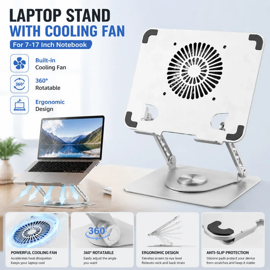 Laptop Stand with Cooling Fan – Fits 7–17" Notebooks Laptop Cooling Stand Oasis Select