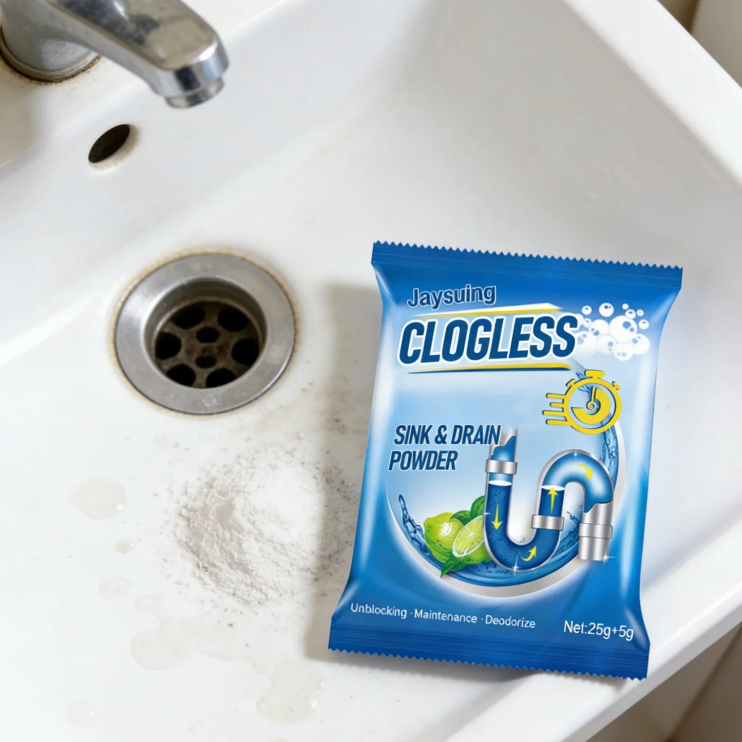 Jaysuing Drain Cleaner Powder – Unblock, Clean & Deodorize