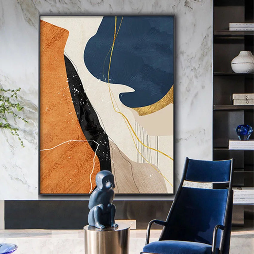 Nordic Wall Art Decor Oil Painting Modern Abstract Image High Quality Home Hanging Poster Handmade Canvas Mural For Parlor Porch Peaceful Pleasures Health and Wellness