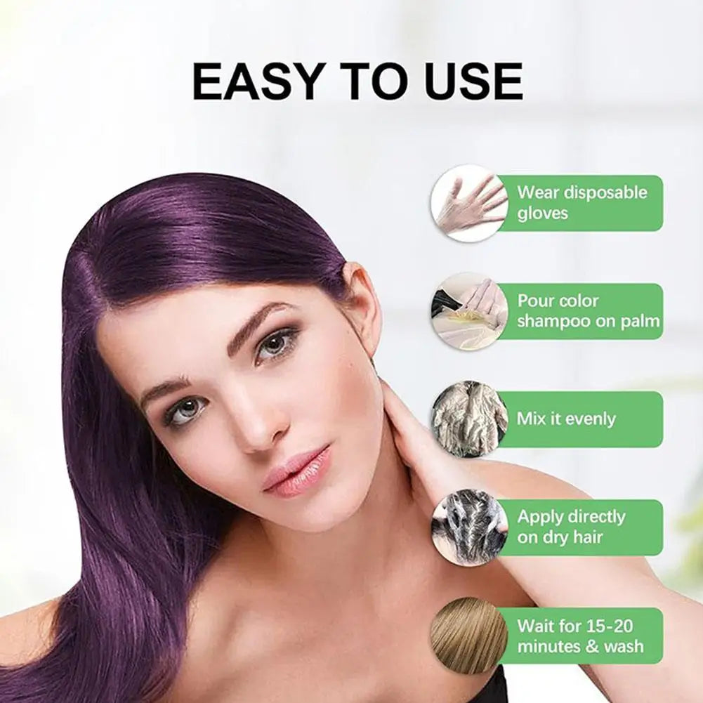 Gray Coverage Color-Dyeing Shampoo 200ml – Black Brown Purple