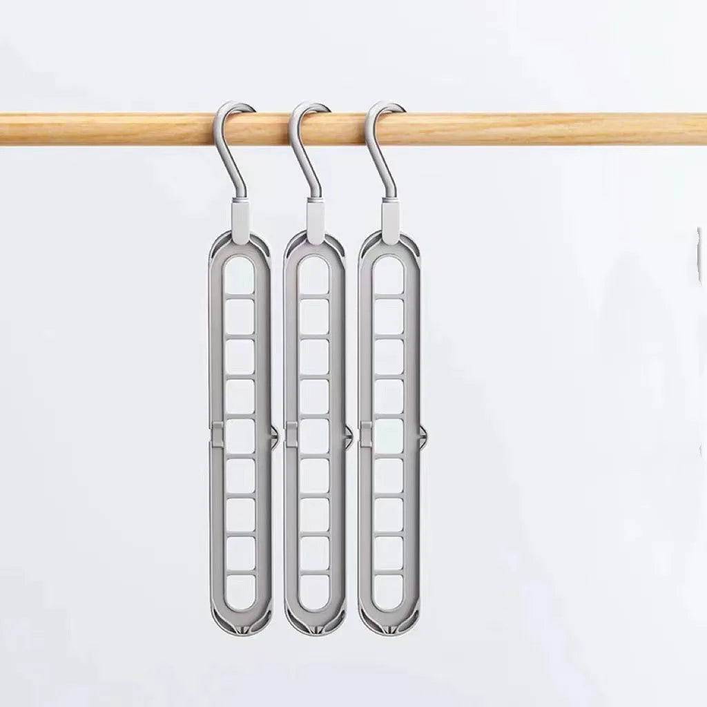 3-Pack Foldable Space-Saving Clothes Hangers | Plastic Rack