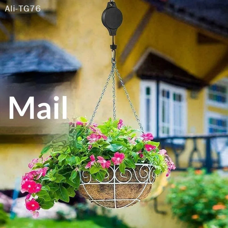 Adjustable Retractable Plant Pulley Hanger Hook | Pots & Baskets