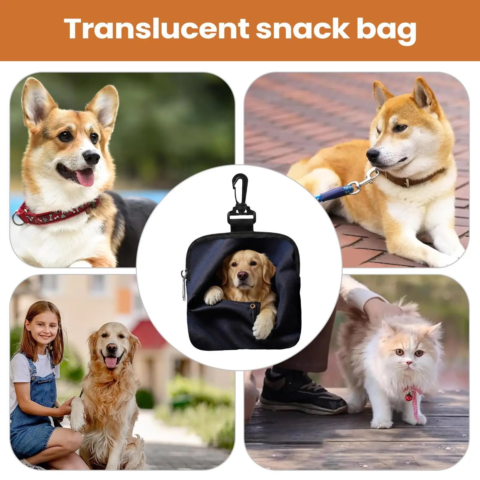 Portable Dog Treat Pouch Training Treat Carrier with Belt Clip Puppy Food Holder for Walking Camping Hiking Travel Beach Outdoor Peaceful Pleasures Health and Wellness