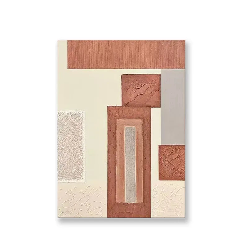 Modern Abstract Handmade Oil Painting, Abstract Geometry, Living Room Decoration, Corridor, Sofa Background, Hanging Painting Peaceful Pleasures Health and Wellness