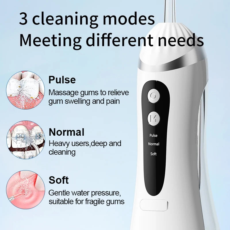 Oral Irrigator Dental Water Flosser for Teeth Portable Dental Water Irrigator Rechargeable Dental Water Jet for Teeth Cleaning Peaceful Pleasures Health and Wellness