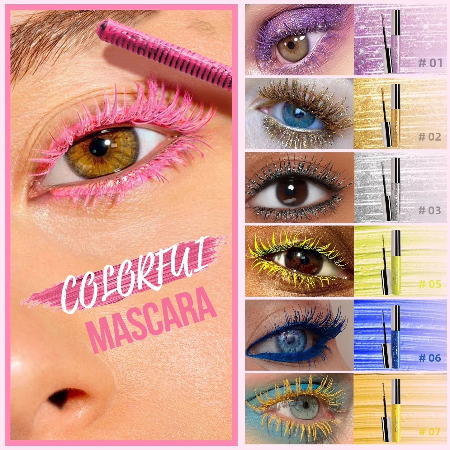 MLSMILE Glitter Pearlescent Mascara – Waterproof & Volumizing