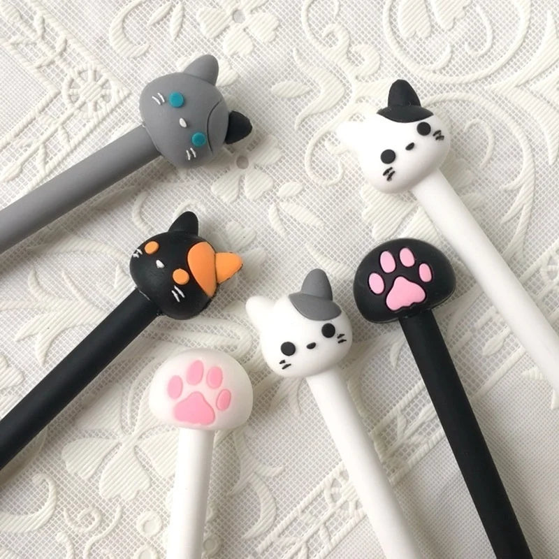 Kawaii Cat Gel Pen Cute Claw Black Ink Writing Stationery Office