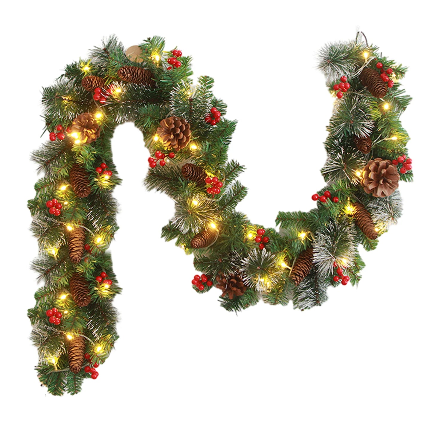 Christmas Red Berry Rattan Garland 180cm/270cm | Holiday Decor