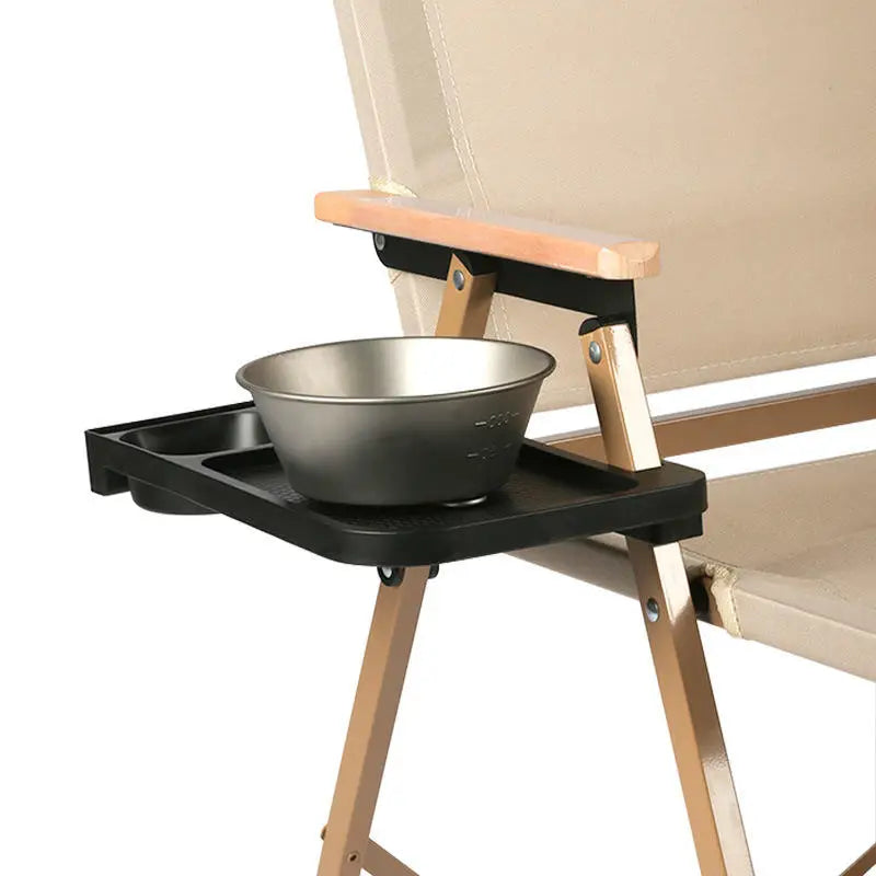 Universal Folding Camping Chair Side Tray Cup Holder for Outdoor Recliner Storage Organizer Portable Picnic Beach Accessory Peaceful Pleasures Health and Wellness