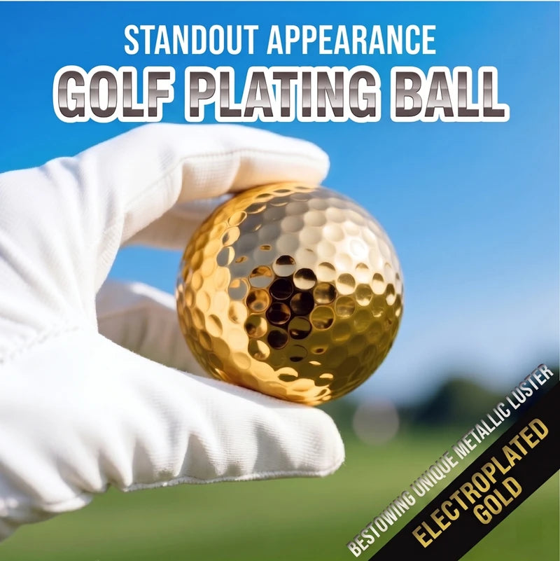 3Pcs Boxed Golf Ball Portable High Quality Double Layer Gold Plating Golf Ball Accessory Golden Peaceful Pleasures Health and Wellness