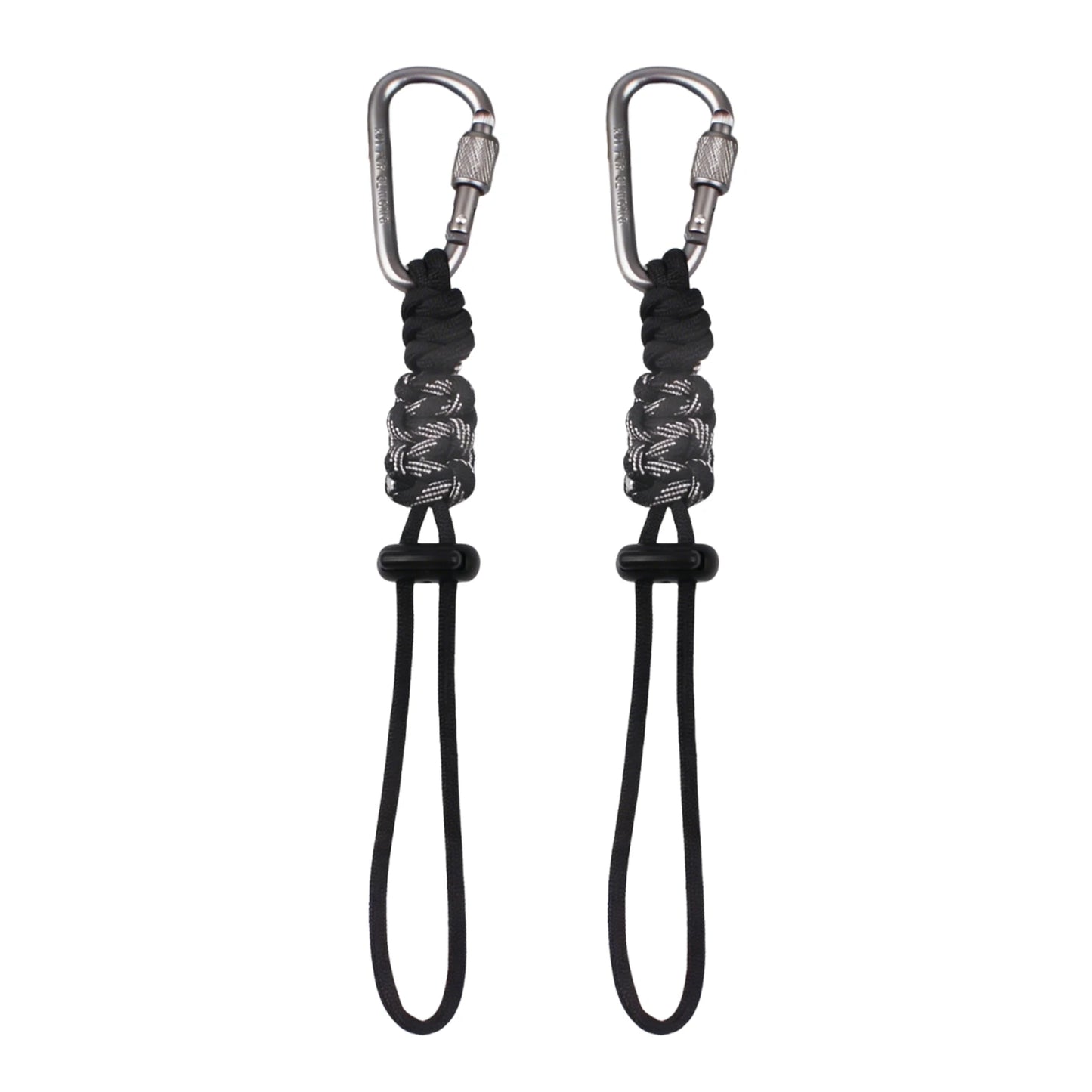 2pcs Water Bottle Holder with Carabiner Clip Multifunctional Lanyard Keychain Outdoor Gear for Men Women Camping & Hiking Trips Peaceful Pleasures Health and Wellness Black