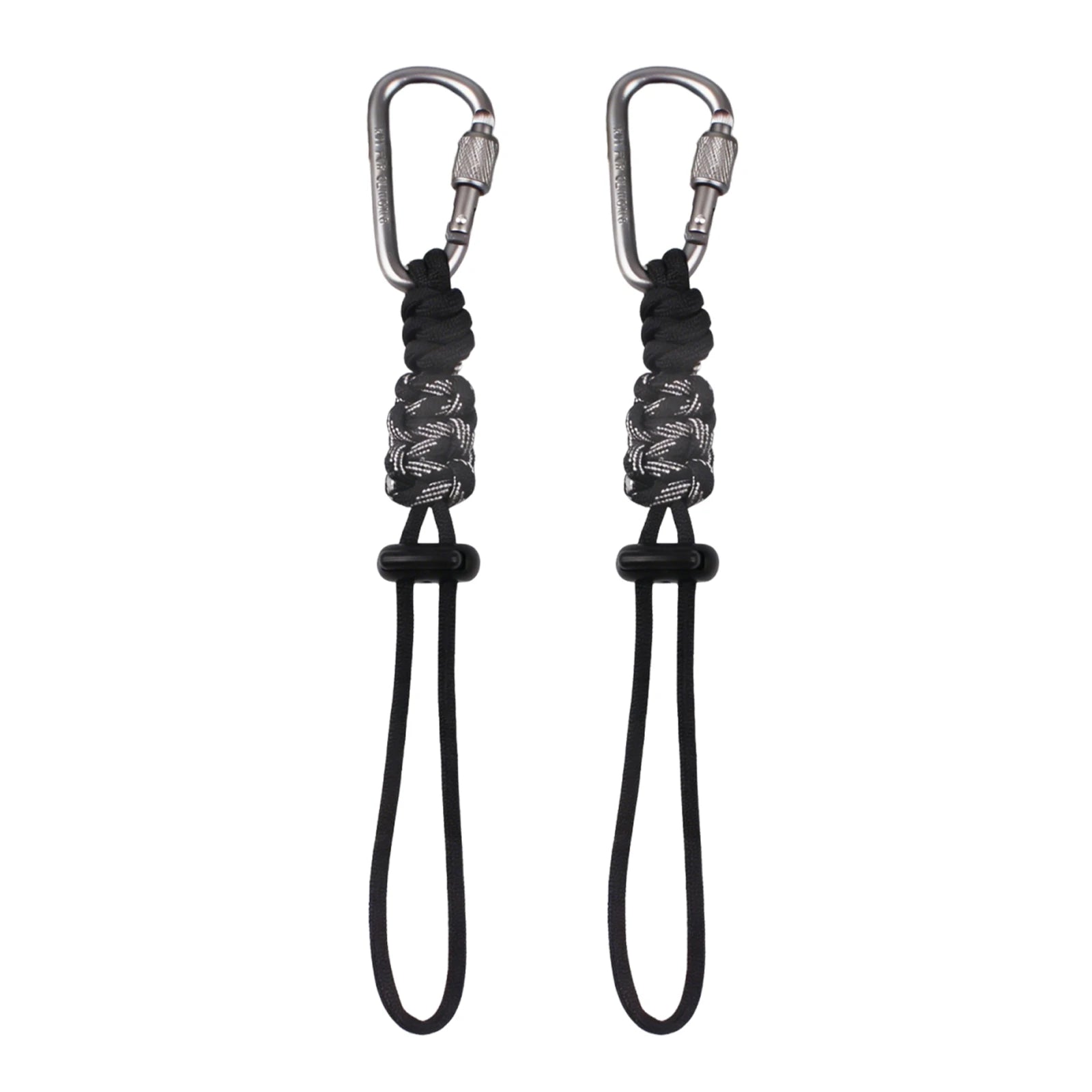 2pcs Hand-Woven Water Bottle Lanyard with Carabiner Clip Multifunctional Lanyard Keychain for Men Women Camping and Hiking Trips Peaceful Pleasures Health and Wellness Black