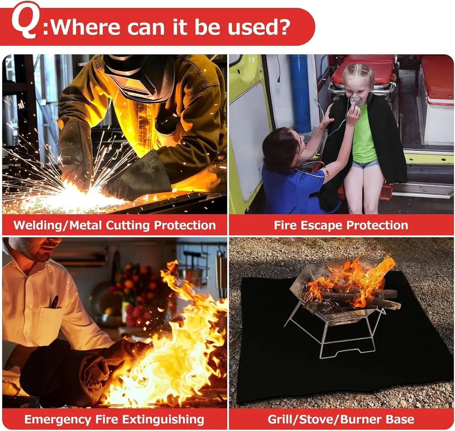 Fireproof Welding Blanket 1000°C Heat Resistant Insulation Mat