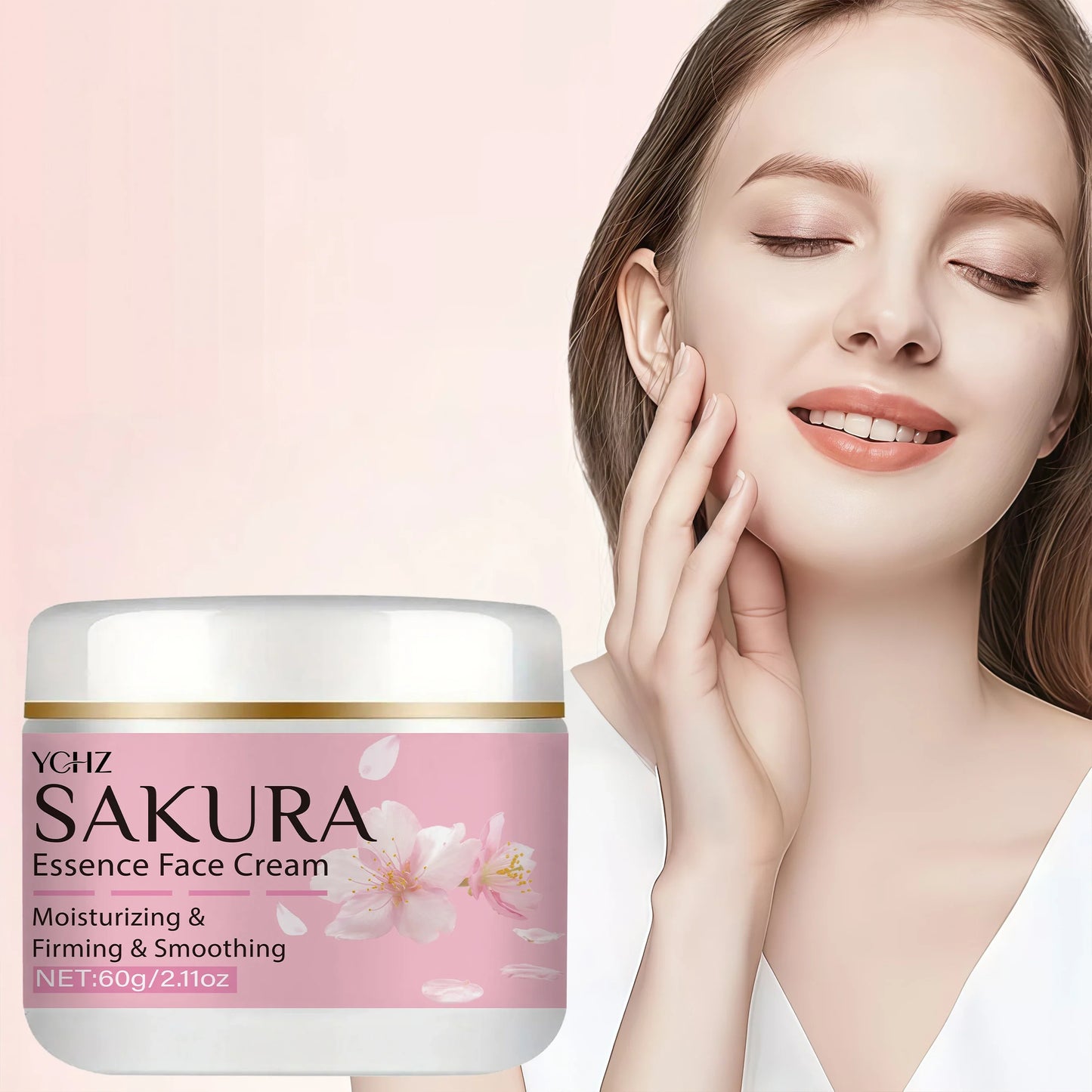 YCHZ Sakura Facial Cream – Moisturizing & Firming | 60g