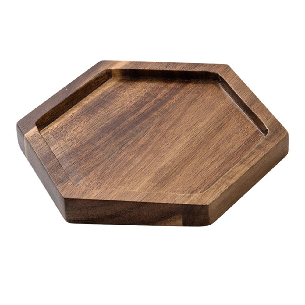 Wooden Serving Tray Rectangular Coordinating Drink Dessert Plating