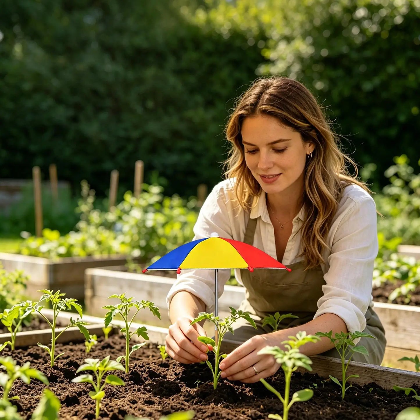 Plant Umbrella for Outdoor Pots | UV-Protective Garden Parasol