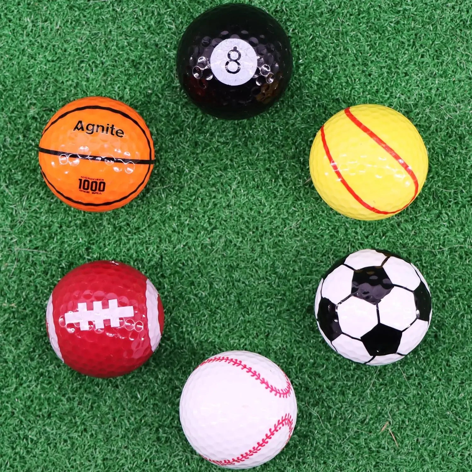 Funny Golf Balls, 6 Pack Colored Balls for Golfers, Fun Golf Balls - Novelty Gifts for Men, Golfing Accessories for Teenager Dad Peaceful Pleasures Health and Wellness