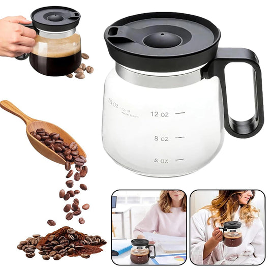 Coffee Pots Shaped Coffee Mug Large Capacity Unique Glass Coffee Pots Mug Office Present for Coffee Lovers Drinks Mug for Office Peaceful Pleasures Health and Wellness A