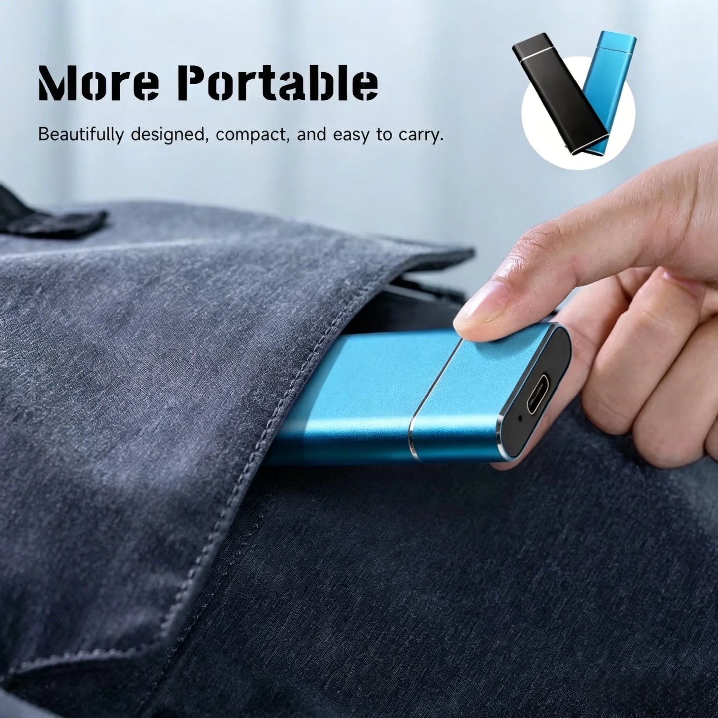 EOENKK 2TB Portable SSD USB 3.1 Type-C External Drive