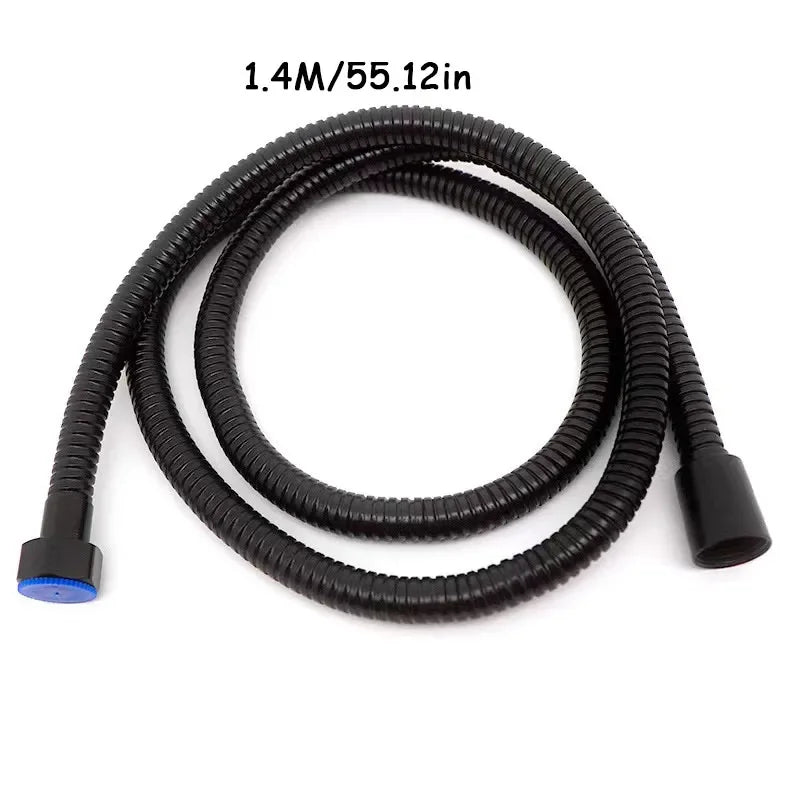 1pcs 1.5M Stainless Steel Black Hose Extension Pipe Bathroom Shower Pipe Extension Pipe Water Pipe Drawer Bathroom Accessories Peaceful Pleasures Health and Wellness