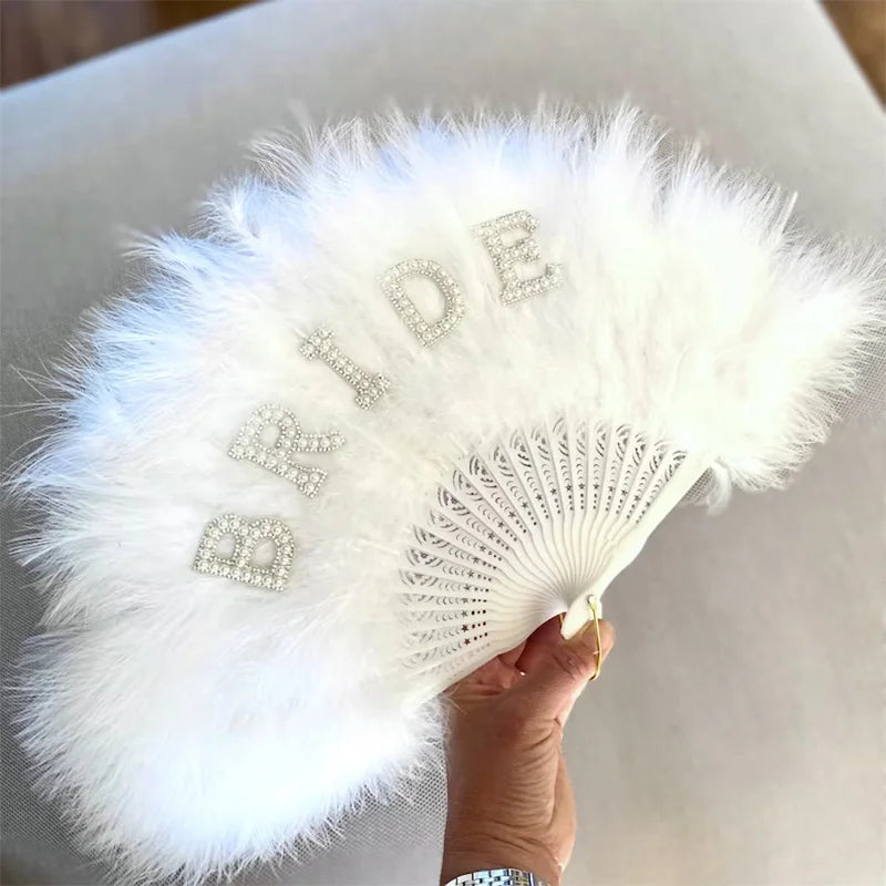 Bride Fluffy Fan – Bachelorette & Bridal Shower Photo Prop