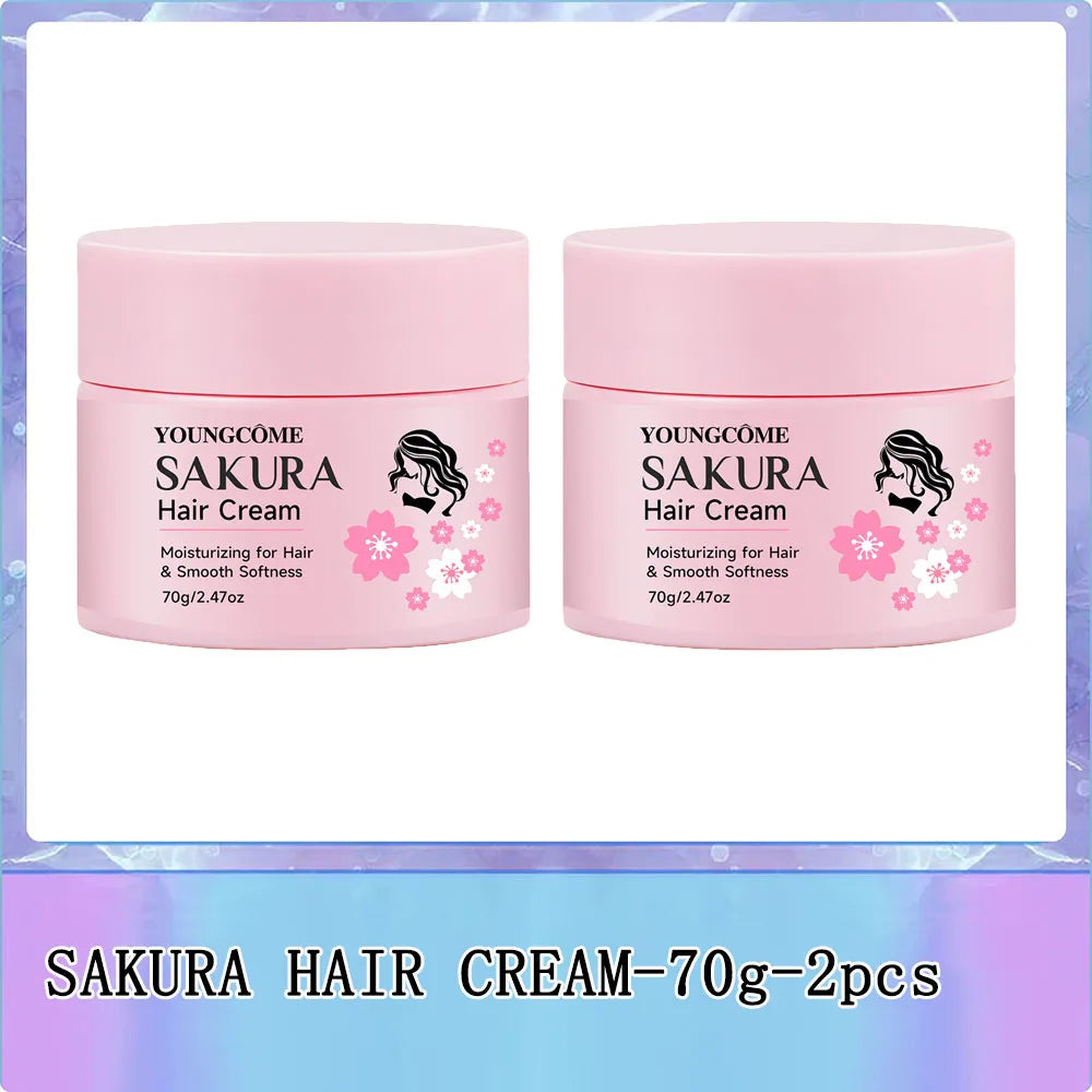 Sakura Hair Cream – Keratin & Argan Oil | Frizz Control & UV Care