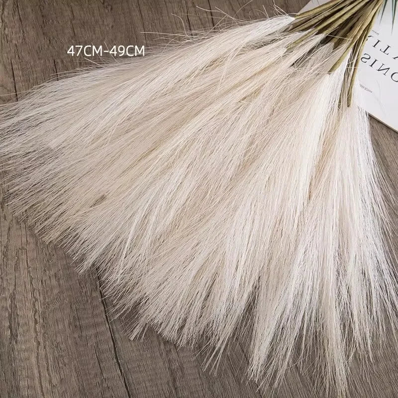 10-Pack Faux Pampas Grass Stems | Boho Farmhouse Vase Décor