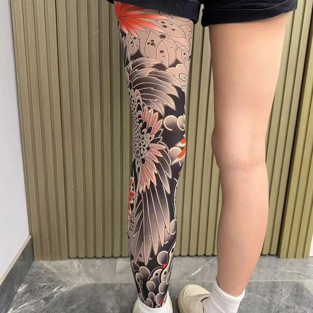 1PCS Tattoo-Inspired Fishnet Stockings for Fashion Peaceful Pleasures Health and Wellness