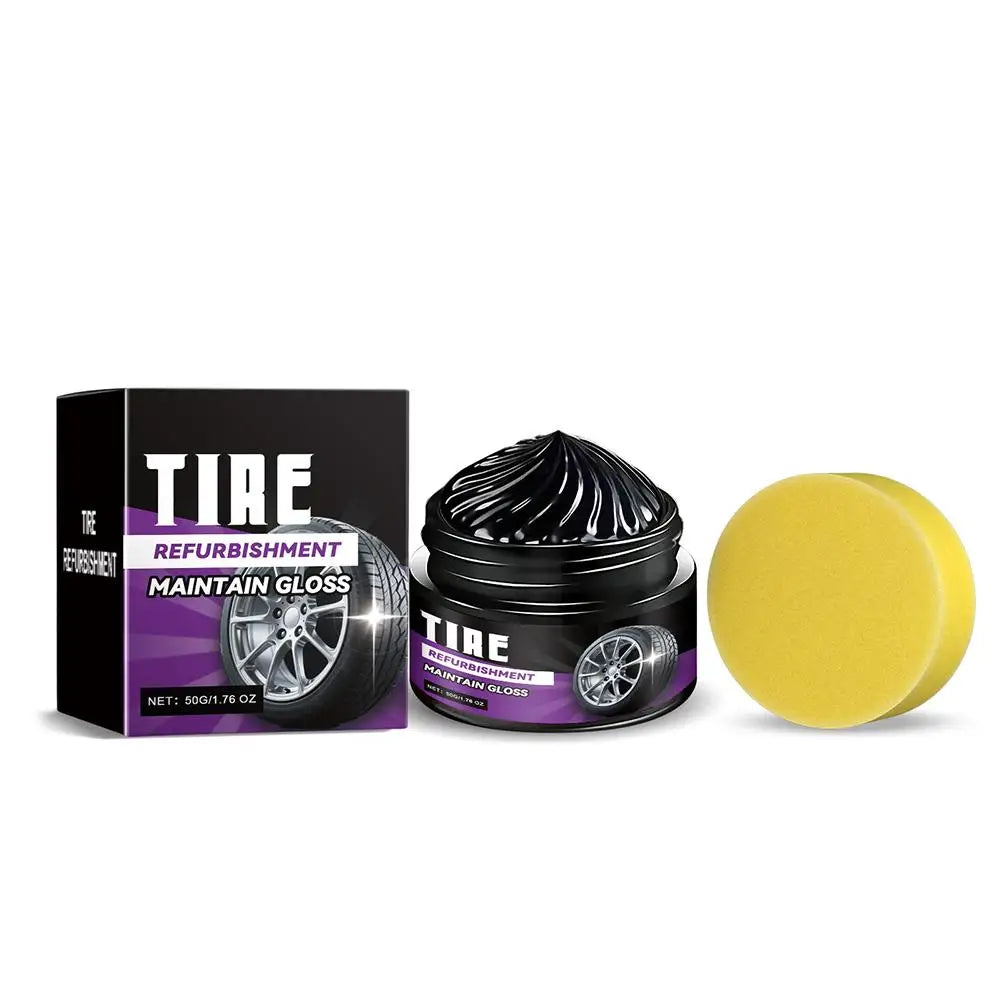 50g Tire Polishing Wax – Deep Black Gloss & UV Protection