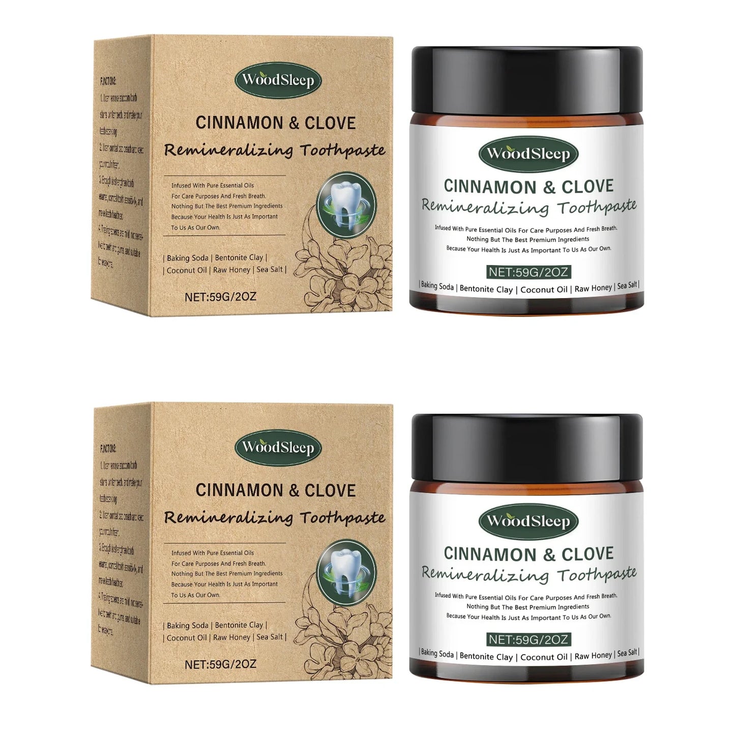 Natural Teeth Whitening Powder 59g – Remineralizing Stain Removal