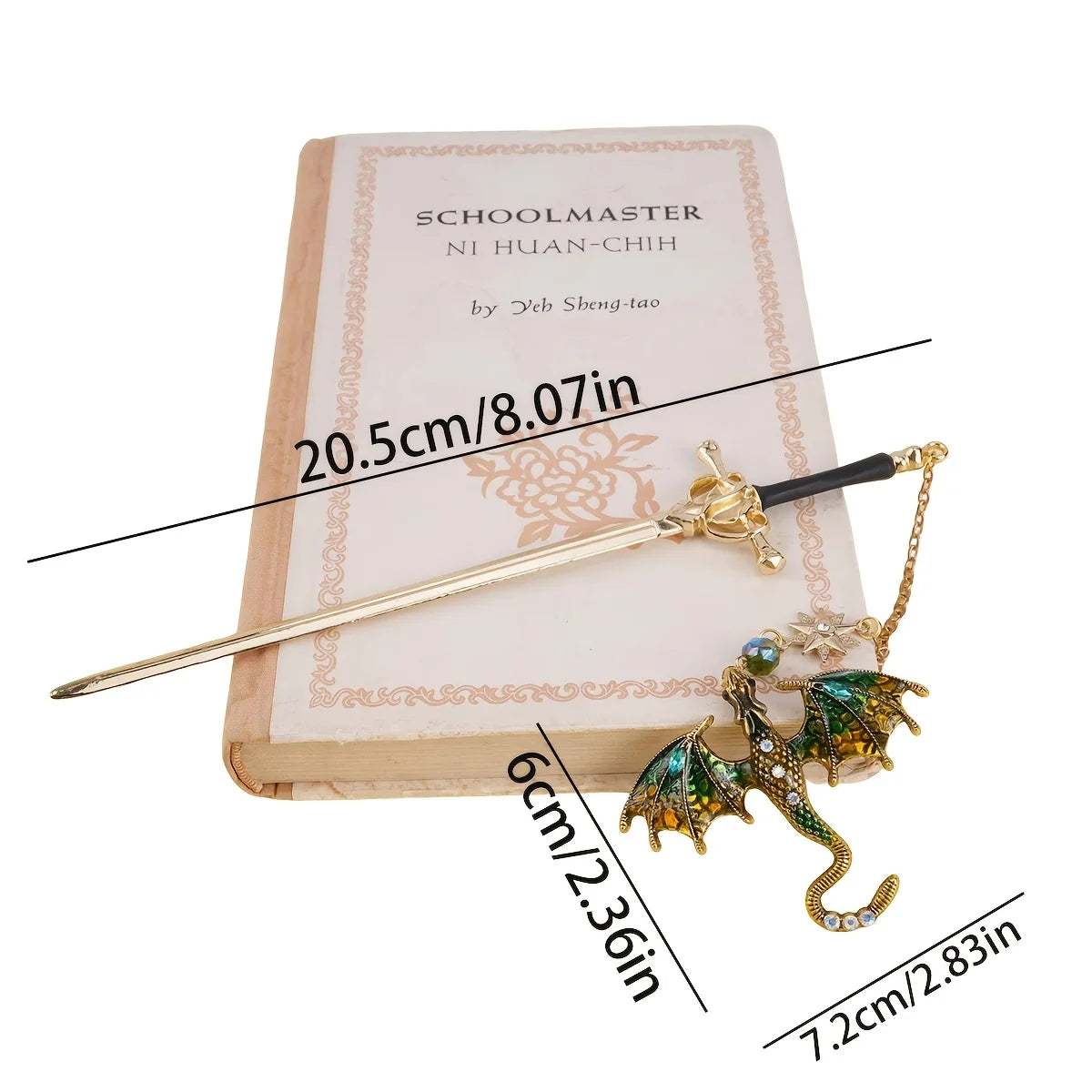 Bview Art Fantasy Dragon Sword Bookmark Exquisite Alloy Pendant Book