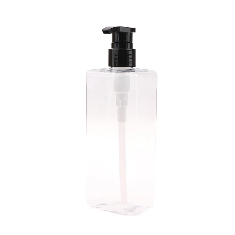 500ml Square Pump Dispenser Bottle – Refillable PET Plastic