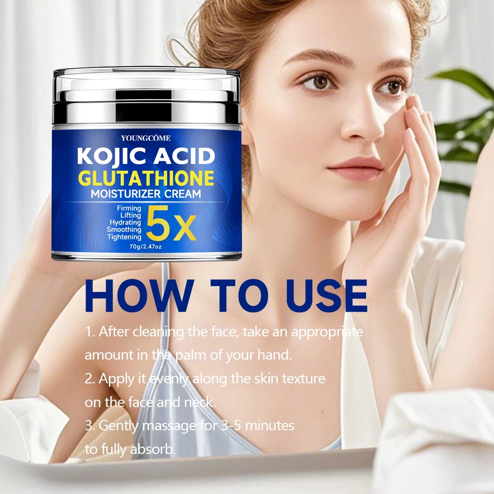 Kojic Acid & Glutathione Face Cream | Anti-Aging Moisturiser Anti-Aging Face Cream Peaceful Pleasures Health and Wellness