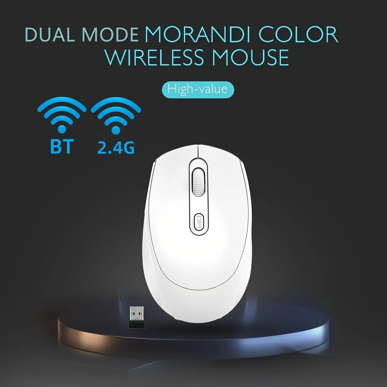 Dual-Mode Wireless Mouse, 2.4G+BT Ergonomic Optical Computer Mouse, 2.4G USB Mice For Laptop Pad PC Tablet Macbook Wireless Mice Peaceful Pleasures Health and Wellness