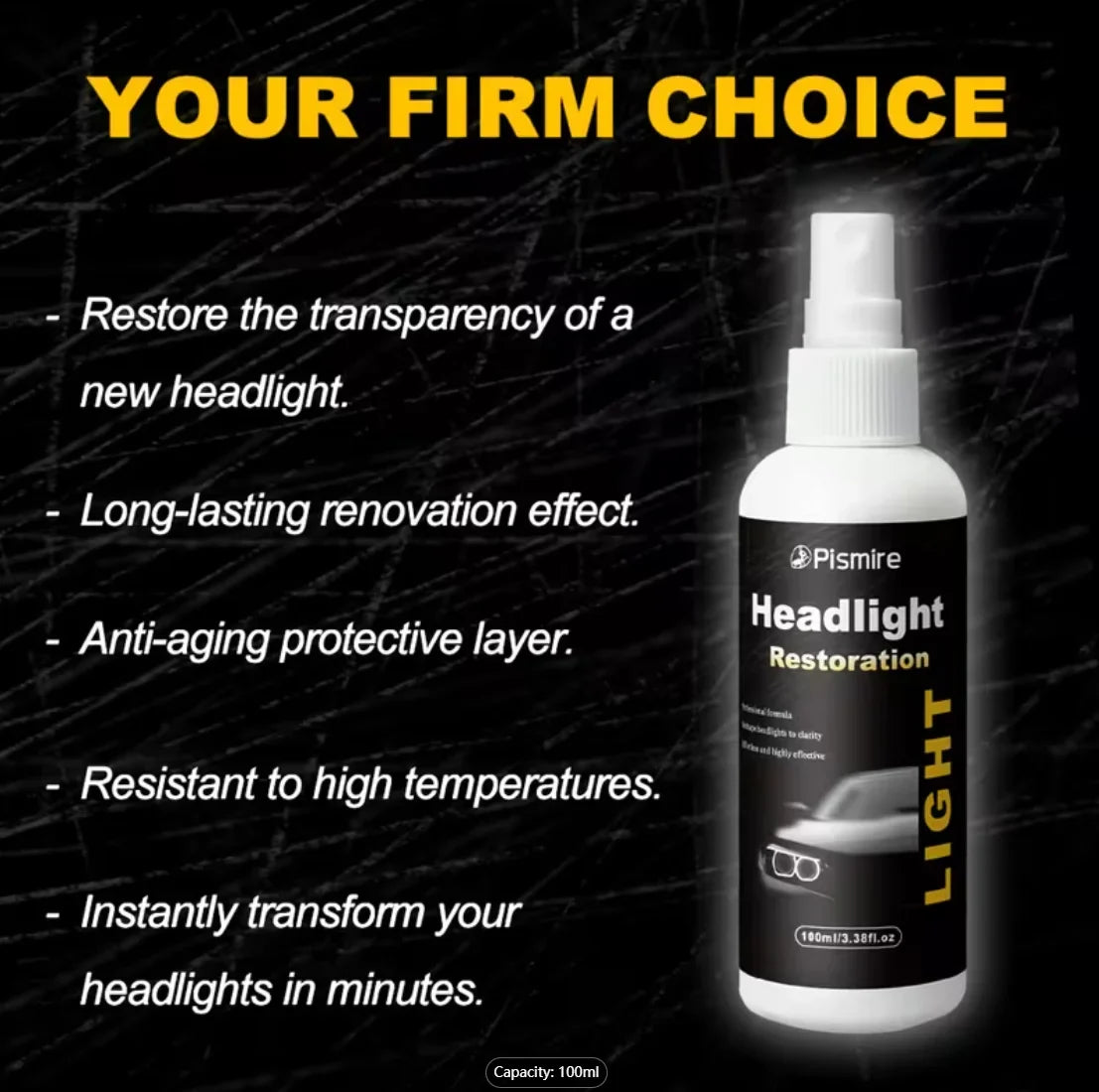 Ceramic Coating Headlight Restoration Fluid – No Sanding
