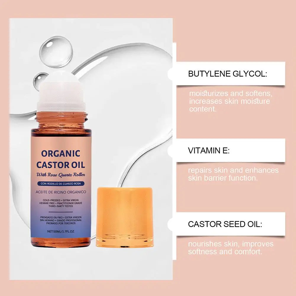 Castor Essence Oil Roll on Skin Care Essential Oil Moisturize Nourishing Brightening Face Body Massage Essenc Body Care Peaceful Pleasures Health and Wellness