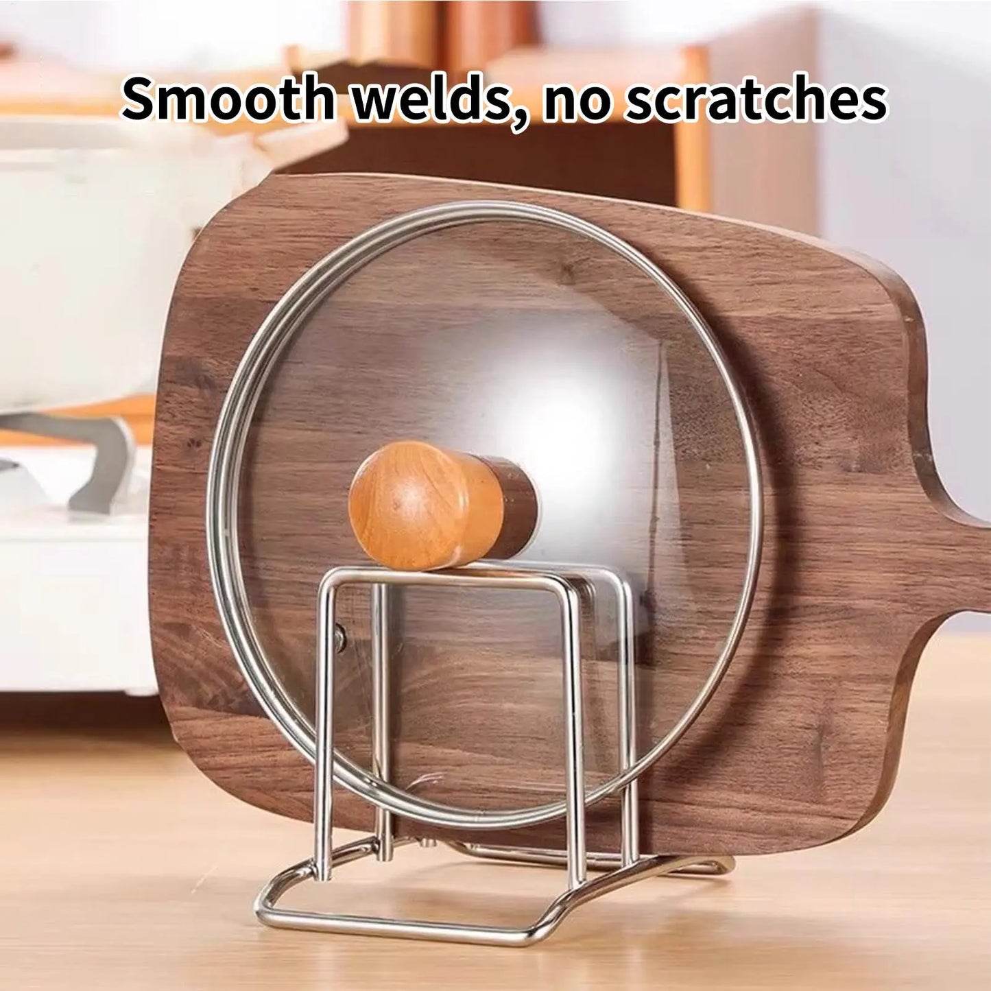 Stainless Steel Cutting Board & Pot Lid Organizer Rack