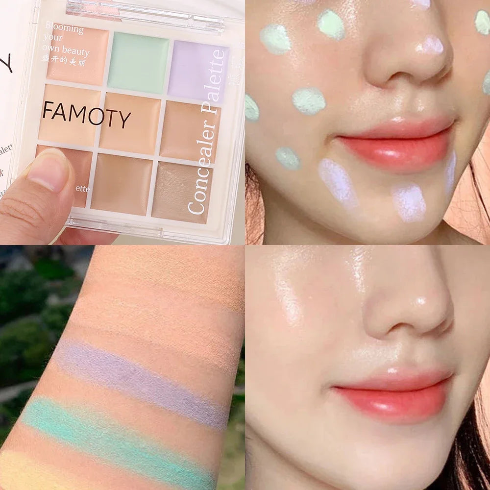 9-Color Concealer Palette – Waterproof Full Coverage Cream