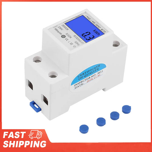 5 32A 230V 50Hz LCD Display Single Phase Energy KWh Meter DIN Rail Peaceful Pleasures Health and Wellness 50Hz Red