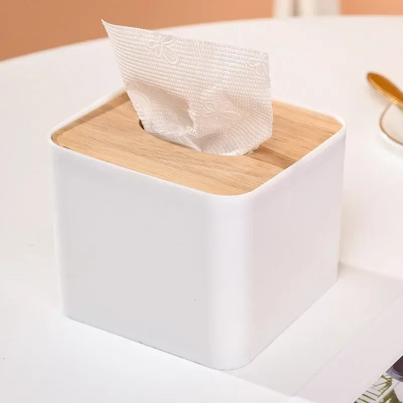 Bamboo Solid Wood Tissue Box Cover | Decorative Napkin Holder