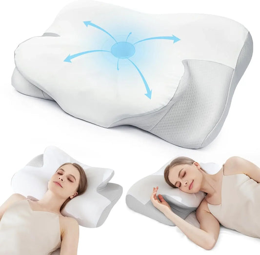 Cooling Memory Foam Neck Pillow – Ergonomic & Adjustable Peaceful Pleasures Health and Wellness United States