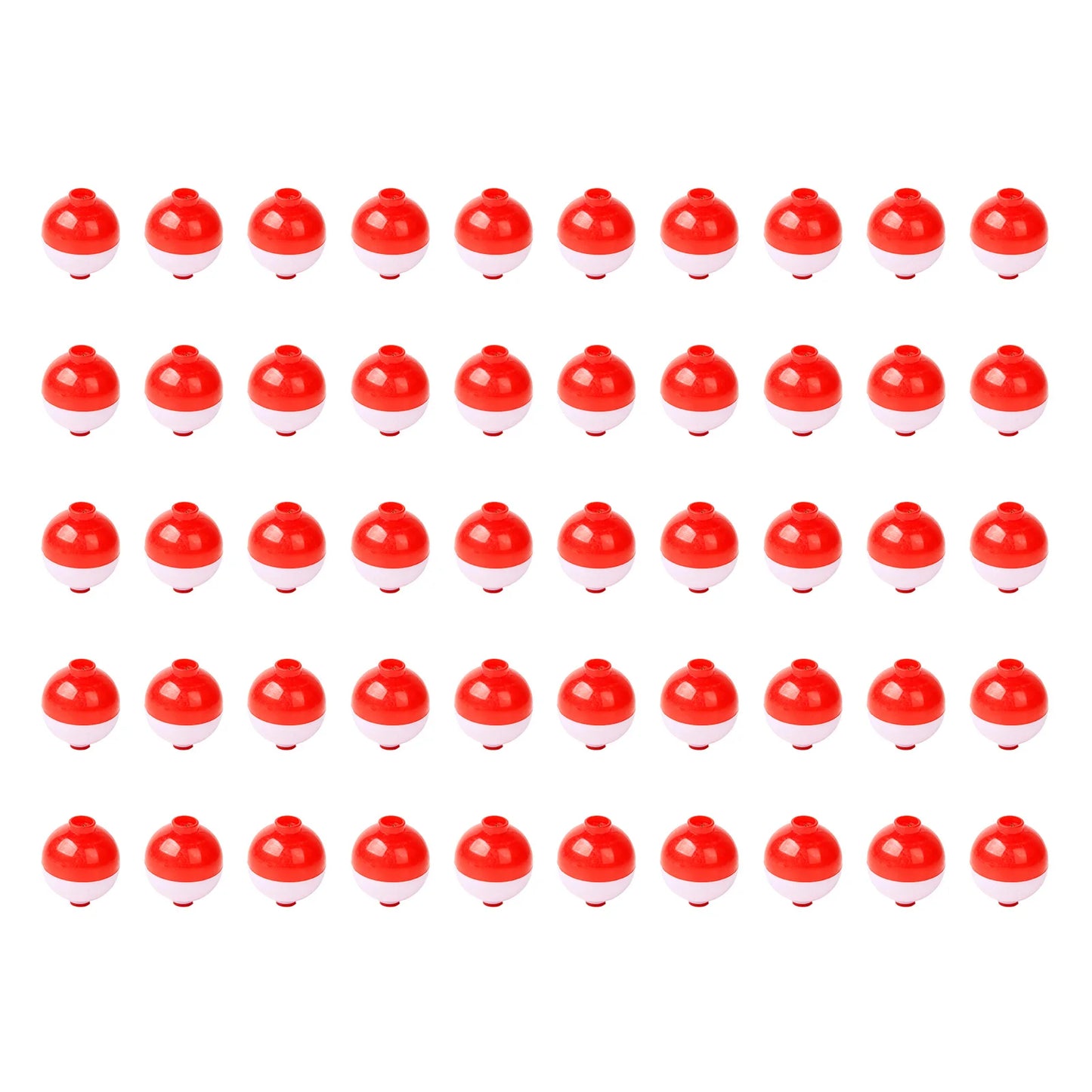 30pcs Fishing Bobbers 1.25 Inch Snap on Float Red and White Bobbers Push Button Round Buoy Floats Fishing Tackle Peaceful Pleasures Health and Wellness 0.75in