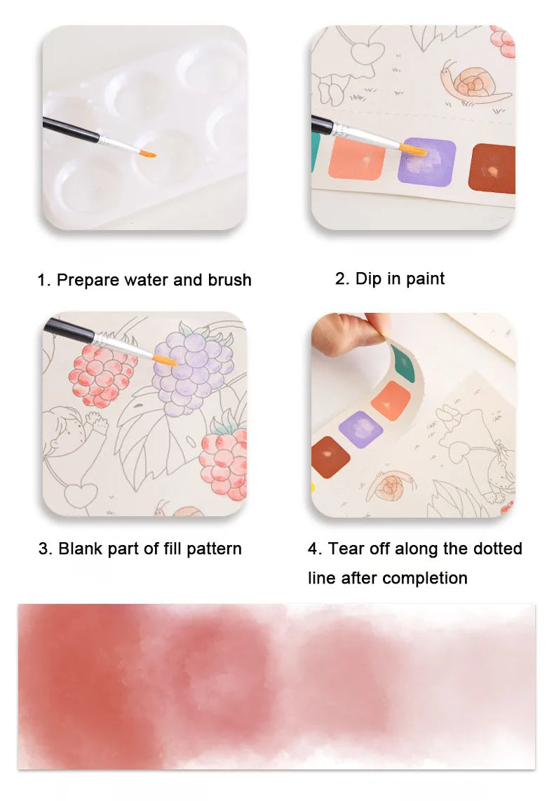 20Page Children's Creative Watercolor Painting Book Fairy Ocean