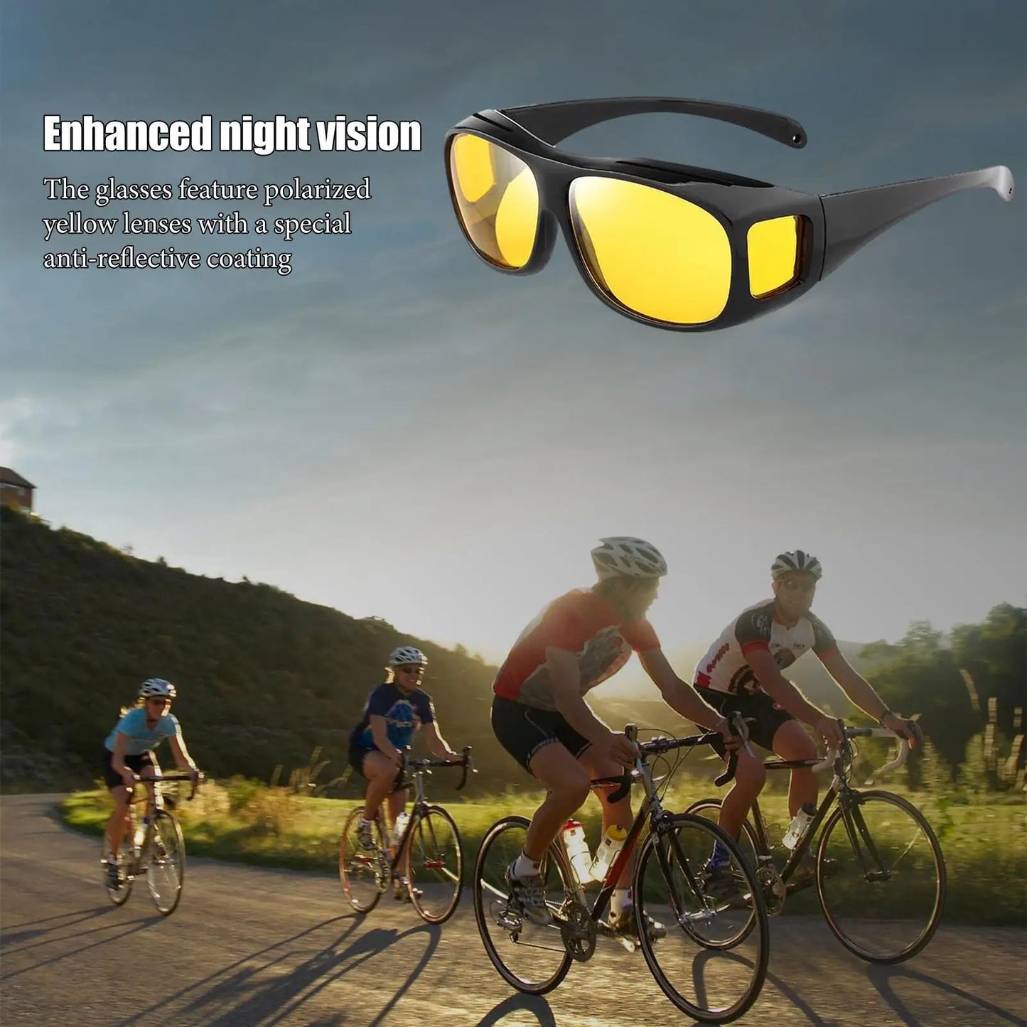 Night Vision Glasses For Women Men Outdoor Sports Oversized Driver Anti-Glare For Night Driving Can With Prescription Glasses Peaceful Pleasures Health and Wellness